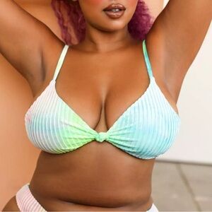 dippin daisys NWT Zen Top Bikini Top Rainbow Tie Dye Size XL Extra Large